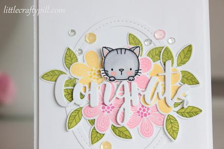 Congrats card with floral solid stamps
