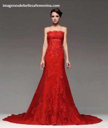 vestidos de gala para una boda rojo