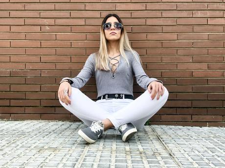 GREY BODYSUIT