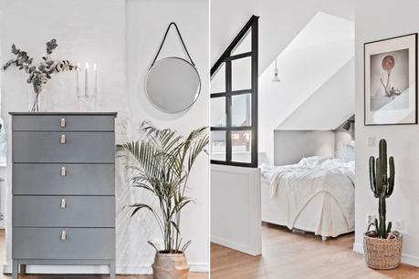 salón buhardilla pared de cristal estilo nórdico distribución diáfana distribución abierta decoración viviendas pequeñas decoración practica y acogedora decoración minipisos decoración en blanco decoración áticos blog interiores 