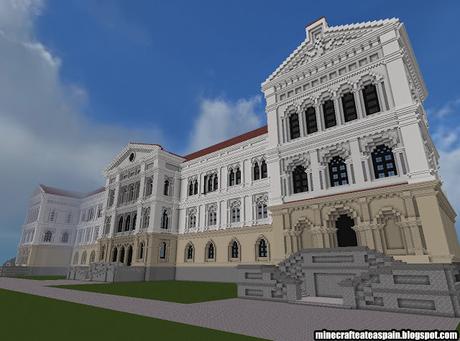 Réplica Minecraft, Edificio Universidad Literaria, de la Universidad de Deusto, Bilbao, España.