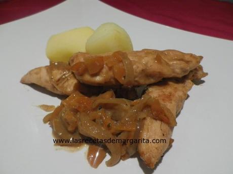 Solomillitos de pollo en salsa con mostaza al estragón