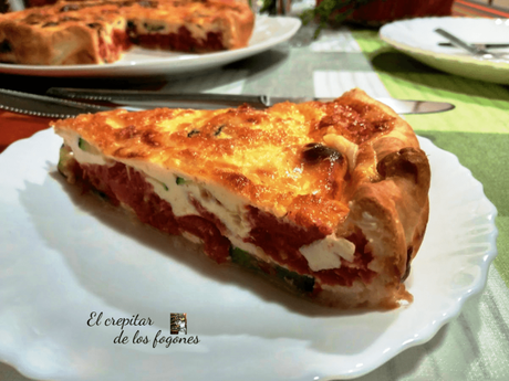 TARTA DE TOMATE, CALABACÍN Y QUESO FUNDIDO