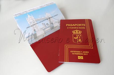 Invitaciones de boda Pasaporte + tarjeta de embarque