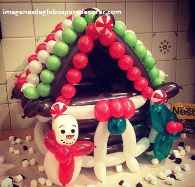 decoracion con globos de navidad arreglos