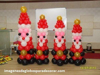 Cuatro fotos con original decoracion con globos de navidad - Paperblog