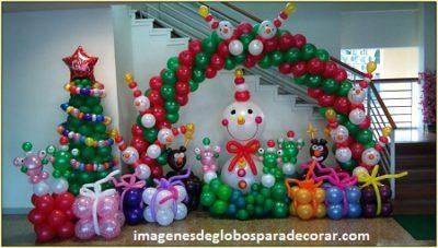 arreglos con globos para navidad adornar