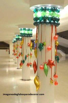 arreglos con globos para navidad decoracion