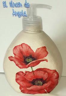 DECOUPAGE Como hacer un juego de baño, con material reciclado, muy facil