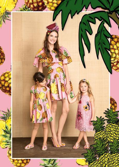 tropical city prints by Dolce & Gabbana, pineapples, summer 2017