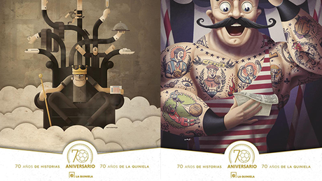 6 artistas españoles ilustran la campaña del 70 aniversario de La Quiniela