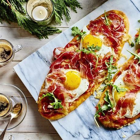 An intriguing and delectable new way to begin your day, lightly crisped flatbreads are topped with PC® Black Label® Comté Hard Ripened Cheese and Jamón Ibérico Dry-Cured Ibérico Ham, fried eggs and peppery arugula. Aside from breakfast, they’re also an inspired entrée when entertaining at brunch.: 