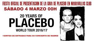 Fiesta oficial presentación tour Placebo 2017