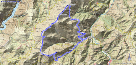 Mapa de la ruta a Peña Castillo y La Rozada desde Alvariza