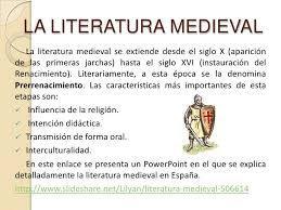 Literatura medieval Literatura medieval