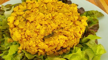 Revuelto de tofu y champiñones