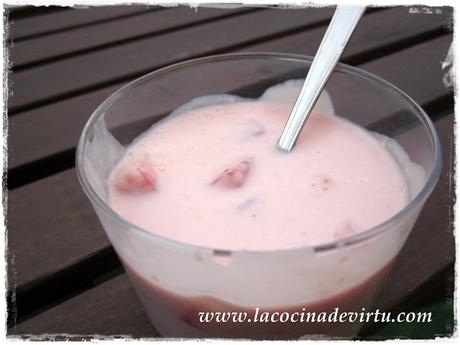 Crema de fresas y plátano