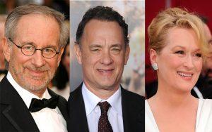 Steven Spielberg, Tom Hanks y Meryl Streep junto en ‘The Post’