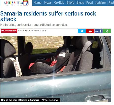 Las piedras matan: terroristas palestinos atacan vehículos israelíes.