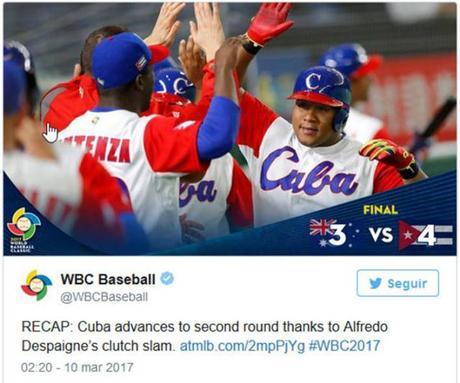 Cuba gana 4 -3 vs Australia con jonrón de Despaigne con bases llenas #Cuba #CubaEsNuestra