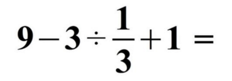 9 - 3 ÷ 1/3 + 1 =? Operación matemática que se volvió viral en Japón con 5.777.326 de visualizaciones