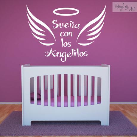 Vinilo-adhesivo-decorativo-infantil-vinylandart-Sueña con los Angelitos