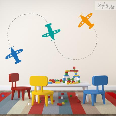 Vinilo-adhesivo-decorativo-infantil-vinylandart-Aviones