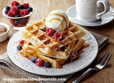 imagenes de comida de desayuno wafles