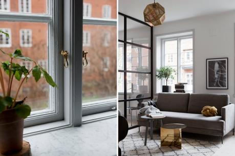 Reforma de un piso 36 m² en Malmö pared de cristal minipisos interiores intimidad decoración decoración pisos pequeños decoración interiores deco pisos suecos blog decoración nórdica 