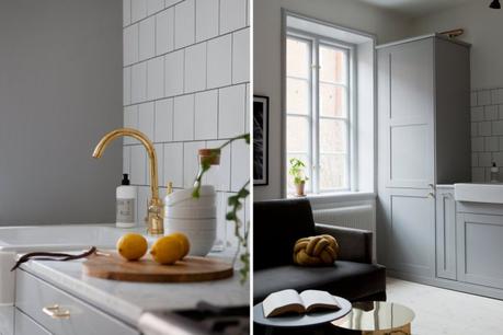 Reforma de un piso 36 m² en Malmö pared de cristal minipisos interiores intimidad decoración decoración pisos pequeños decoración interiores deco pisos suecos blog decoración nórdica 