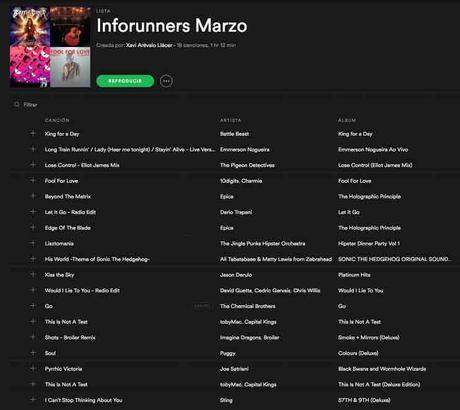 Spotify Inforunners marzo 2017s
