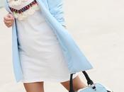 Vestido blanco bordados flecos