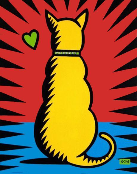 burton Morris Pop Art painting, cat