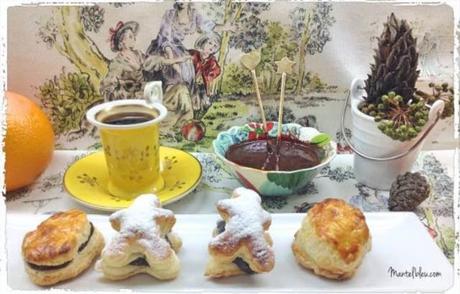 Pastelitos rellenos con chocolate de naranja