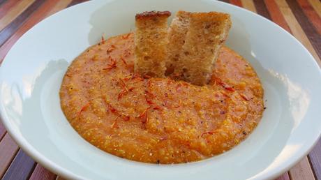 Crema de calabaza y quinoa con miso