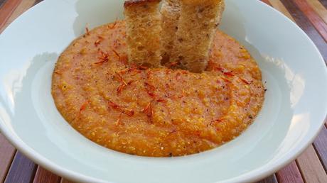 Crema de calabaza y quinoa con miso