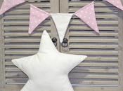 Banderín estrella color nude.