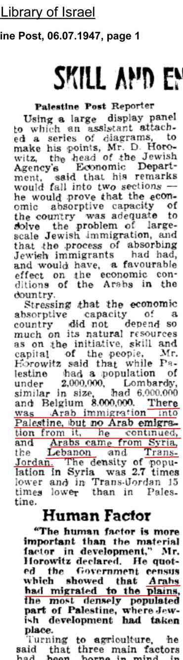 La invención del pueblo palestino: colonos árabes.