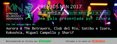 Todos los finalistas a los Premios MIN 2017: Kase.O y Triángulo de Amor Bizarro son los más nominados