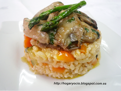 RECETA . Timbal de setas y arroz integral