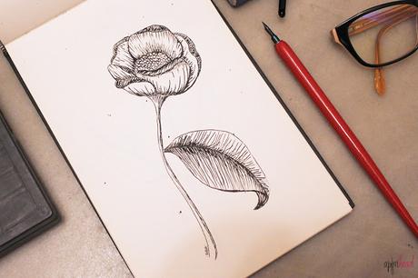 Pintando: Flor con tinta 2