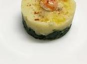 Pastel espinacas, puré patata huevo