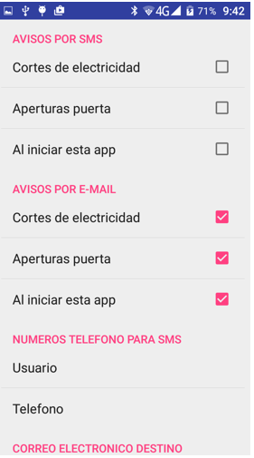 Facil monitorizacion de cortes de suministro electrico o acceso a una vivienda  por SMS o email