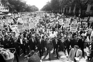 Cabecera de la manifestación de la Marcha sobre Washington por el Trabajo y la Libertad.