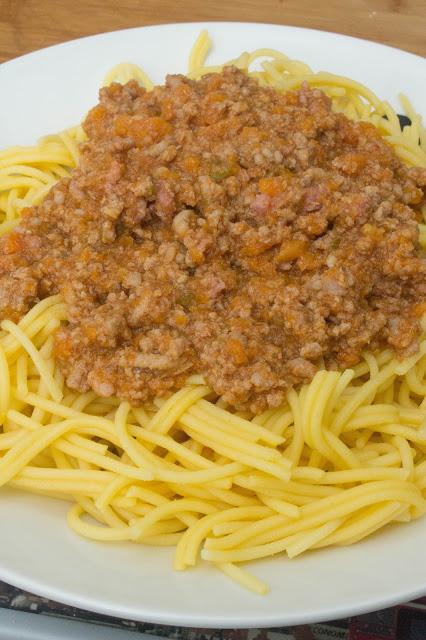 Espaguetis boloñesa en Thermomix sin gluten