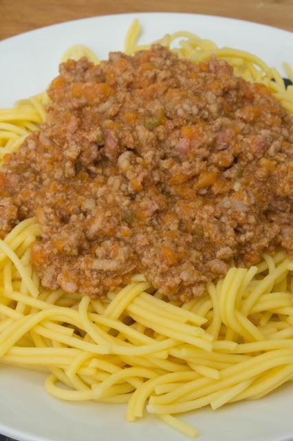 Espaguetis boloñesa en Thermomix sin gluten