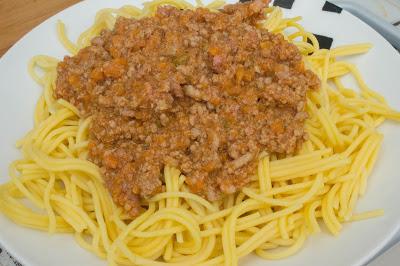 Espaguetis boloñesa en Thermomix sin gluten