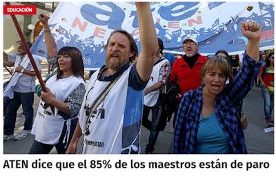 ATEN dice que el 85% de los maestros están de paro