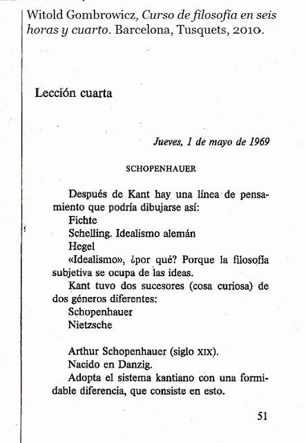 SCHOPENHAUER SEGÚN GOMBROWICZ