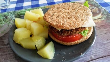 Hamburguesa de soja y verduras